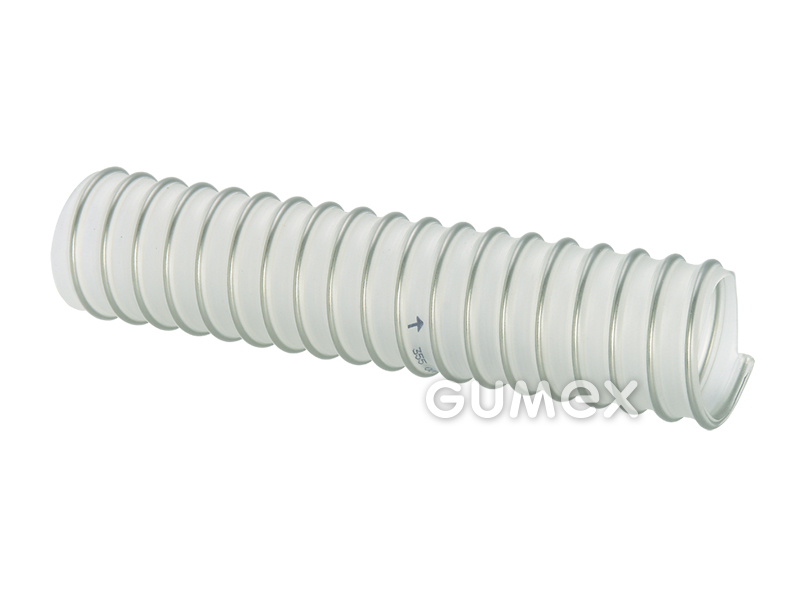AIRDUC PUR-INOX 351 FOOD-AS, 38/46mm, 1,795bar/-0,43bar, Pre-PUR, Stahlspirale, transparent, 